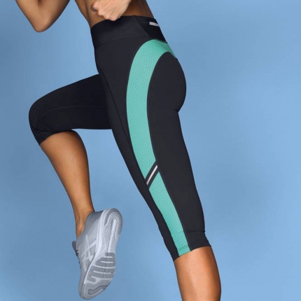 Anita Active Legging de fitness Capri Bleu Piscine Anthracite