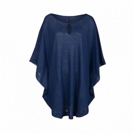 Rosa Faia Tunique de Plage en Lin Mahe Midnight Blue 8158